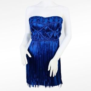 Womens Strapless Size XS Blue Mini Dress